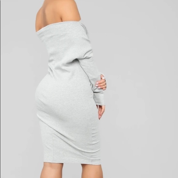 Fashion Nova gray sweater dress - Picture 2 of 7